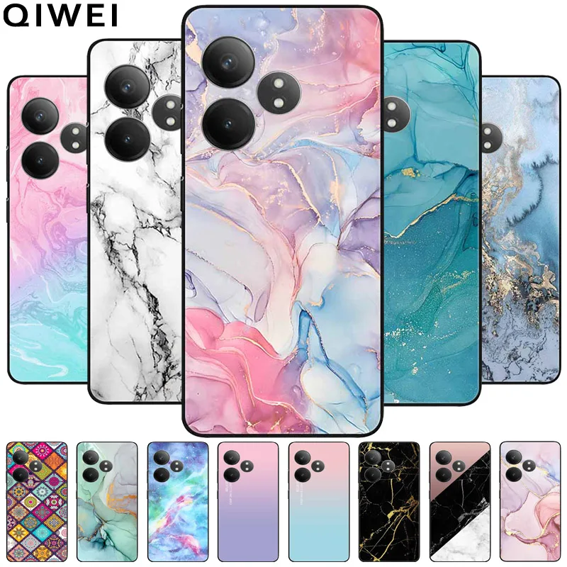 For Realme GT 6 Case Soft TPU Silicone Fashion Marble Phone Cases for Realme GT6 5G 2024 Protective Capa Covers RealmeGT6 6.78''