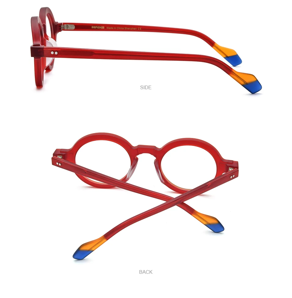 HEPIDEM Acetat Brille Rahmen Frauen Marke Designer runde Nerd Brille neue Männer dicke japanische handgemachte große Brille 9233 – Detail 7