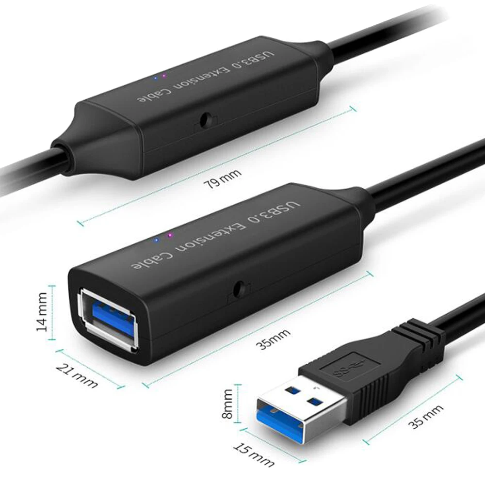 5M 10M 15M 20M 25M 30M przedłużacz kabla USB 3.0 z wzmacniaczem USB 3.0 typ A męski na żeński na PC Laptop