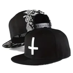 Unisex Flat Cross Embroidery Hip-hop Hats Spring Autumn Outdoor Adjustable Casual Baseball Caps Sunscreen Hat