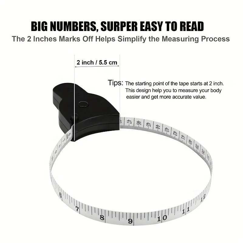 3 Pcs/Pack Automatic Telescopic Tape Measure 60 Inch (150cm) Body Measure Self-Tightening Retractable Measuring Tape