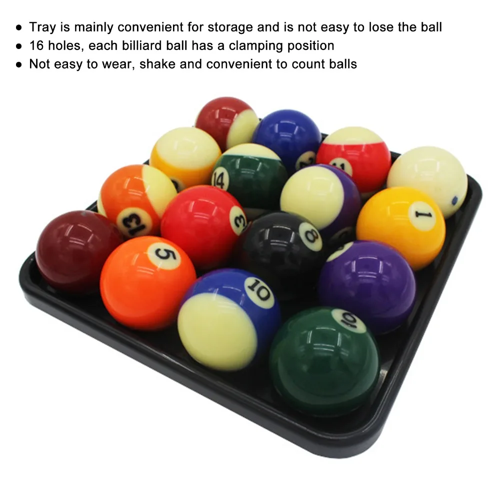 

Billiard Accessories Plastic Billiard Ball Tray 16 Holes Black Pool Ball Tray Billiard Storage Tray Pub Use