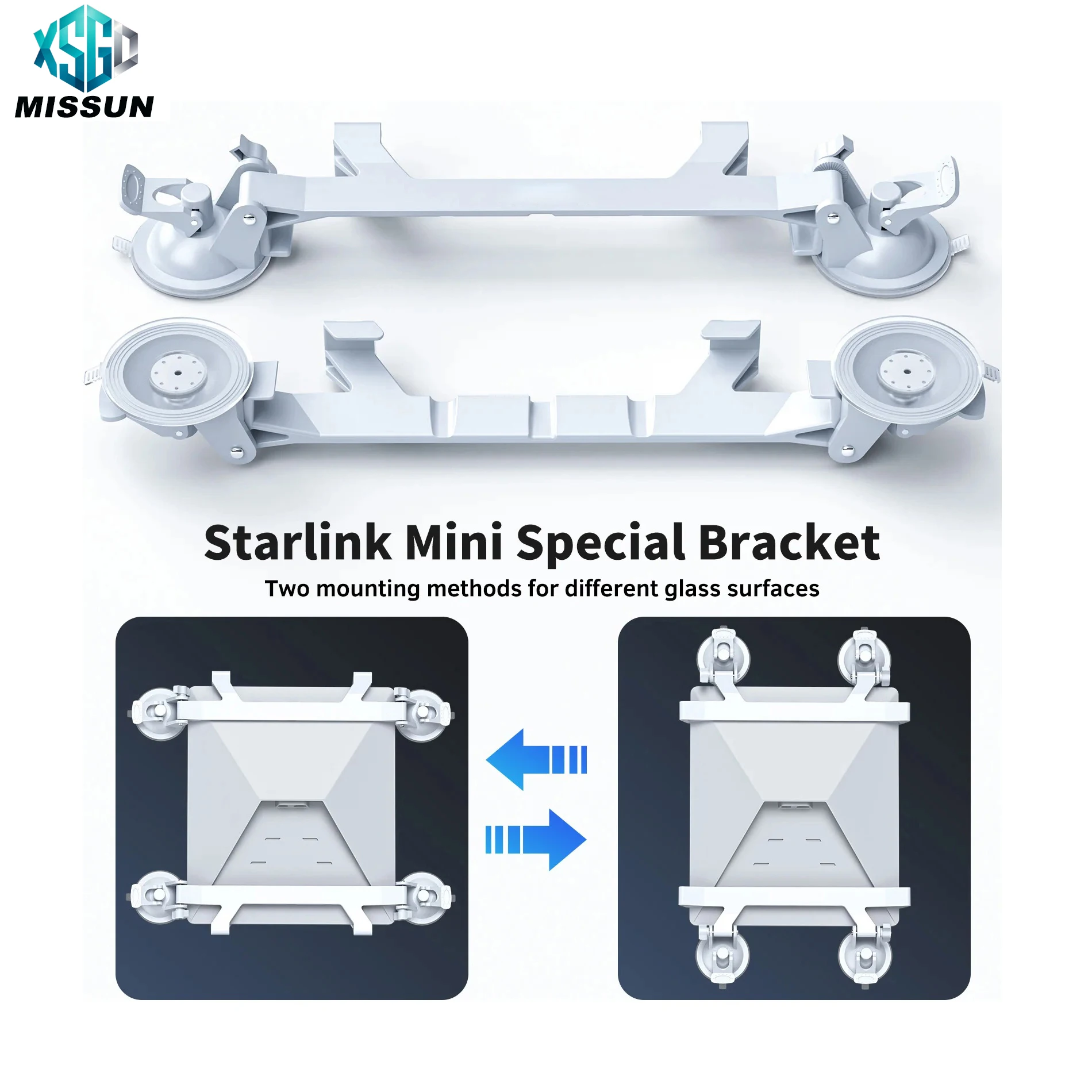 HOWENS For Starlink Sunroof Suction Cup Car Mount Car 4 Suction Cups 2 Brackets Navigation Kickstand Car Window Roof Accessory