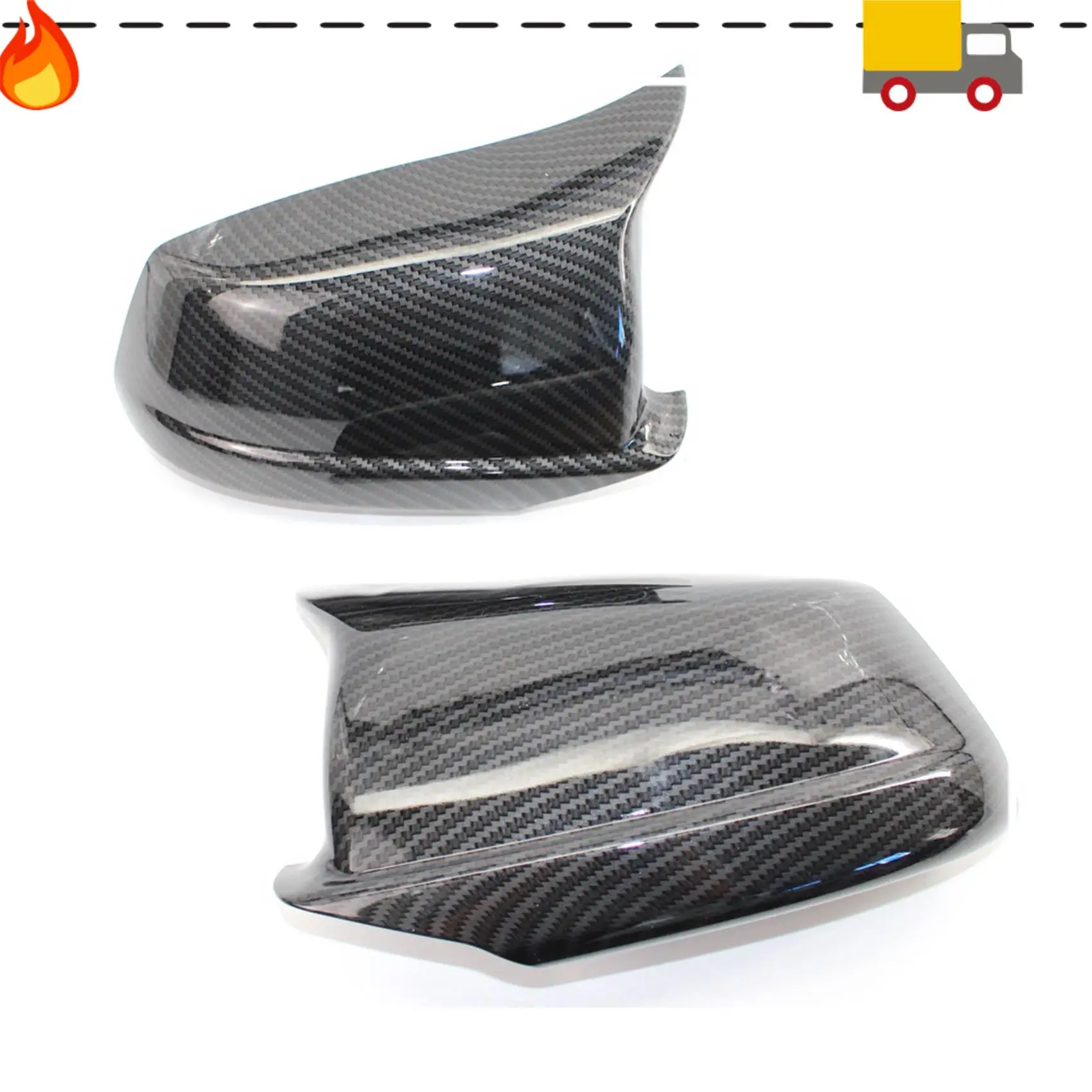 

2X Carbon Fiber Mirror Covers Fit For Bmw 5 Series F10/F11/F18 Pre-Lci 11-13 Mirror Caps Replacement Side Mirror