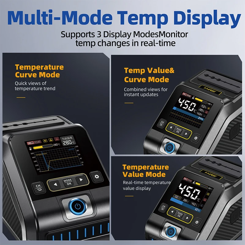 FNIRSI DWS-200 200W Power Repaid Verwarming Soldeerbout Staion C210 C245 Soldeerbout Handvat Elektronisch Lassen Rework Station