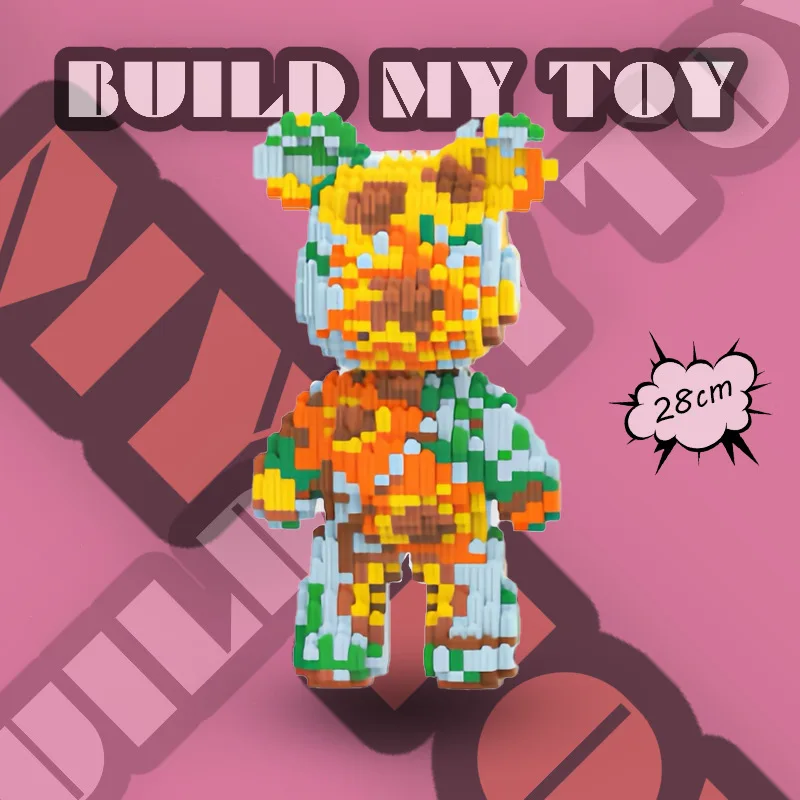 Bear Building Blocks Football Violent Bear Bricks Assembly Colorful 3D Model Mini Bricks Figure Toys For Christmas Gifts