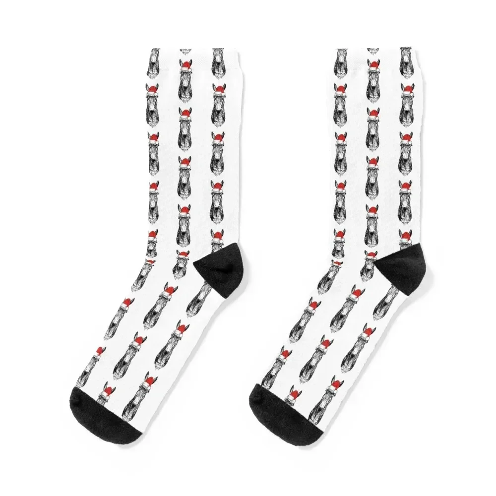 

Christmas Donkey Santa Farm Animal Holiday Socks designer funny sock football new year Women Socks Men's
