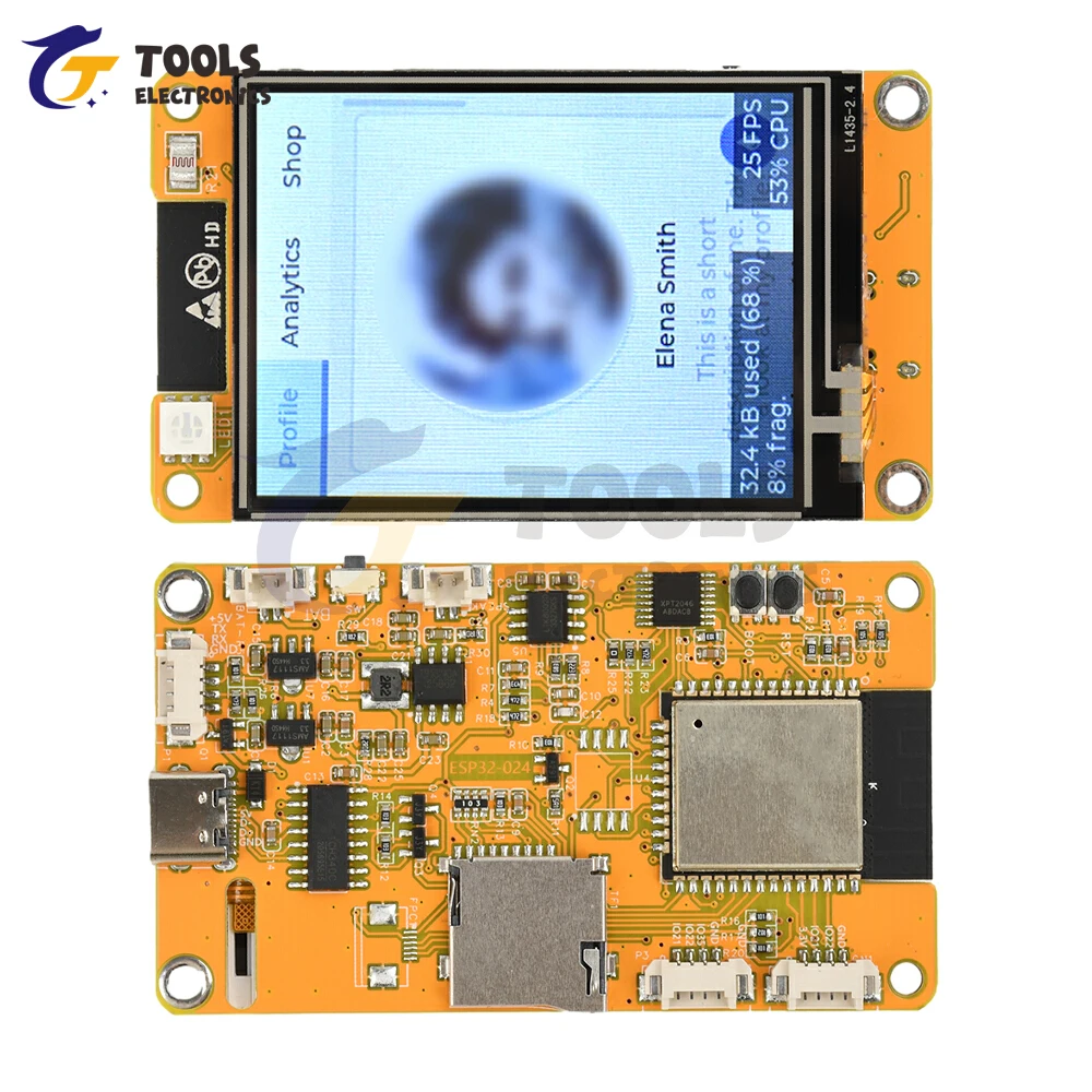 ESP32 2,4 Zoll 240 * 320 kapazitives Touch-Display Typ C WiFi BT Entwicklungsboard Smart Display