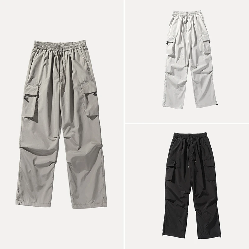 

2025 Summer New Men's Faion Outdoor Sports Work Pants Dstring Casual Straight Leg Polyester Fiber Youthful Vitali Sle