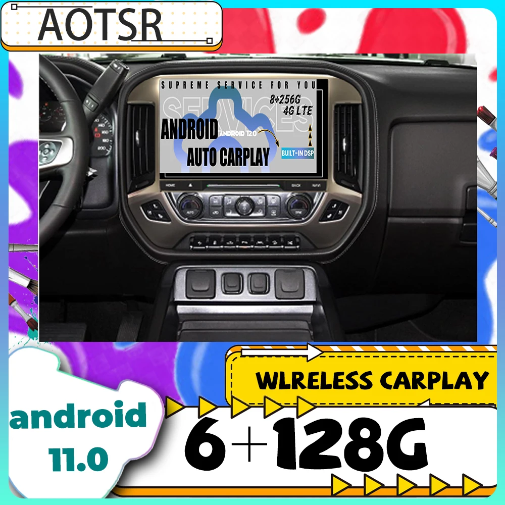 13.6 Inch Old To New Android 10 Car GPS Multimedia Player For GMC Yukon 2007-2013 Car Accessories Vehicle Intelligent Terminal