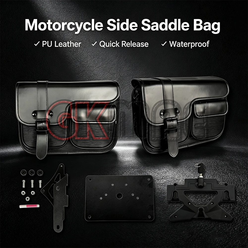 For QJMOTOR SRV 700 SRV700 Flash 700 Motorcycle Side Box Boxes Quick-release Waterproof Leather Panniers Helmet Bags Travel Bags