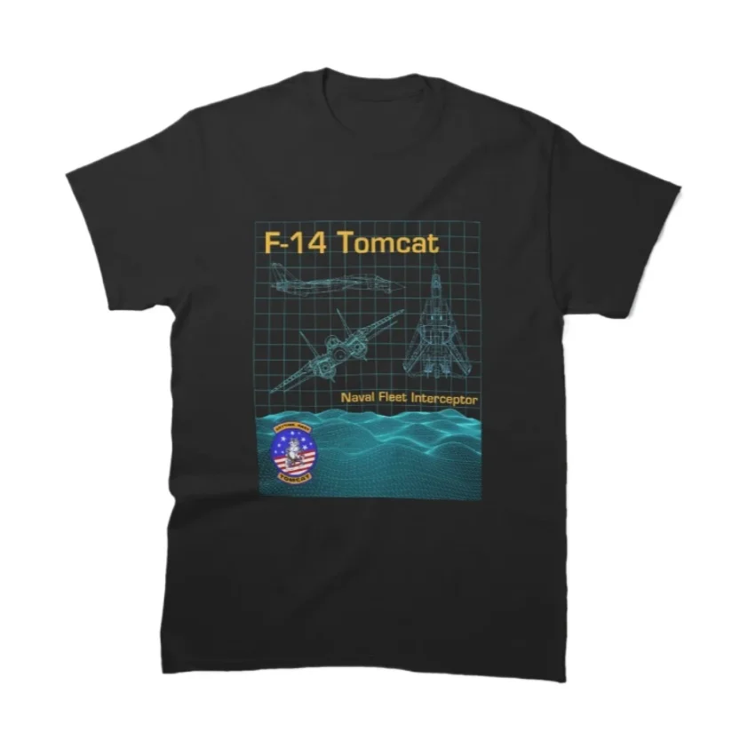 Naval Fleet Interceptor F-14 Tomcat Fighter T-Shirt 100% Cotton O-Neck Summer Short Sleeve Casual Mens T-shirt Size S-3XL