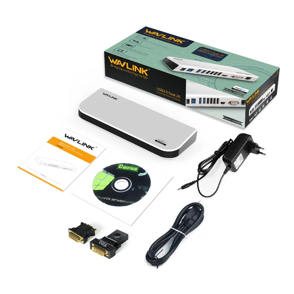 Wavlink USB 3.0ユニバーサルドッキングステーション,デュアルモニター