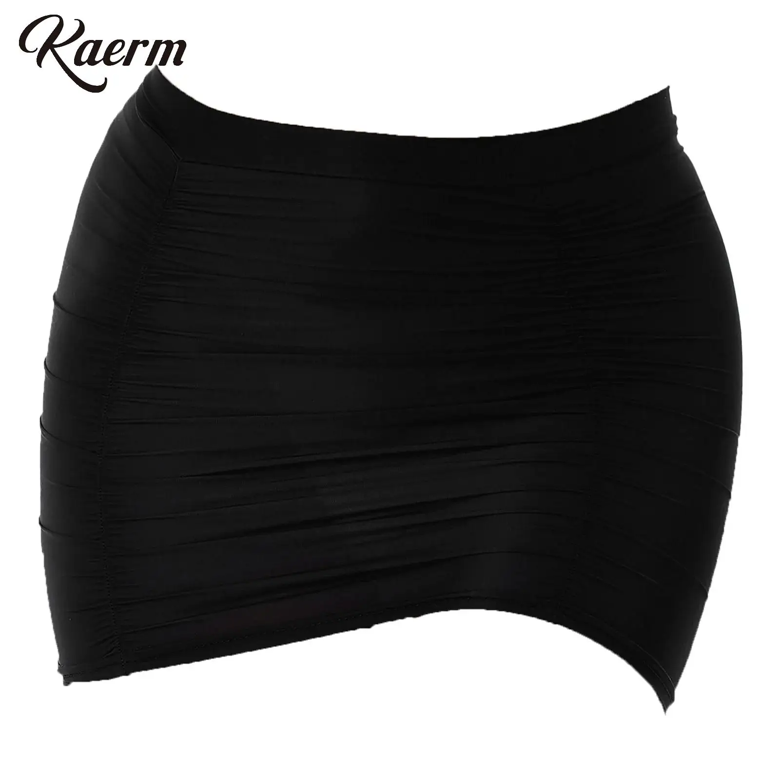 Womens Sexy Short Skirt Mid Waist Stretchy Shirring Miniskirt Ladies Summer Elastic Waistband Ruched Skirt for Party Nightclub