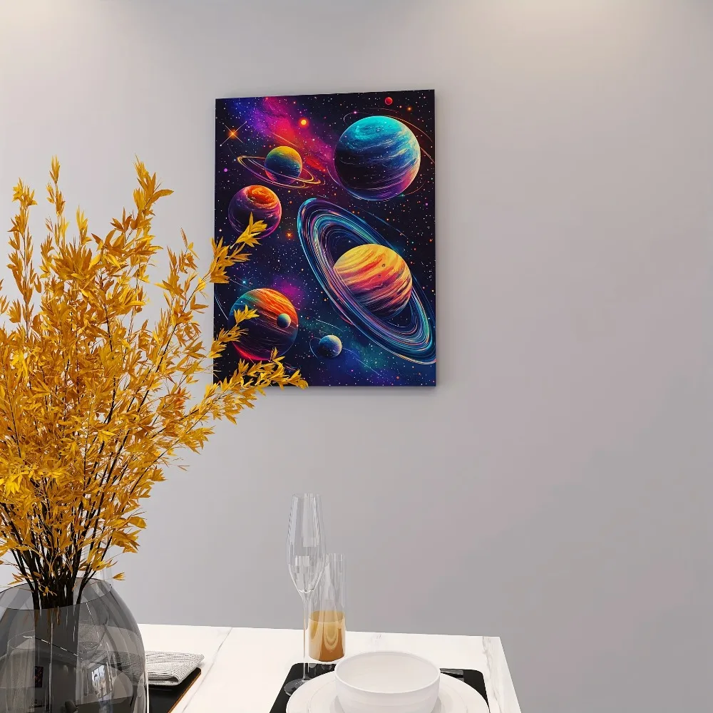 

Красочная планета «Таинственный Вселенная», подходит для спальни, гостиной, домашнего офиса, рамы из массива сосны толщиной 1,5 дюйма.