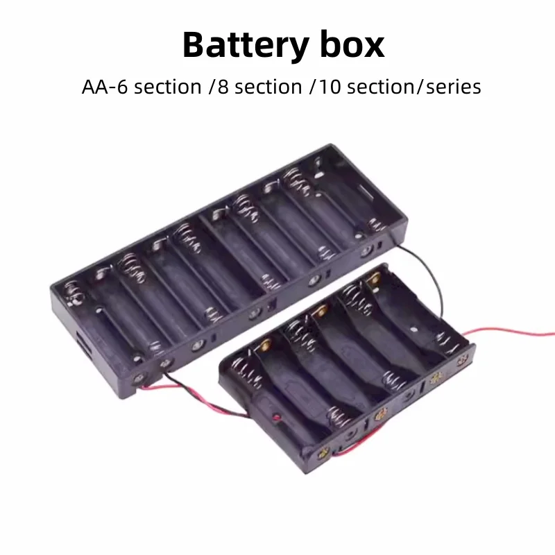 

AA Battery Box 6 Section/8 Section/10 Section 9V12V Series Power Box With Cable DIY Toy Battery Holder