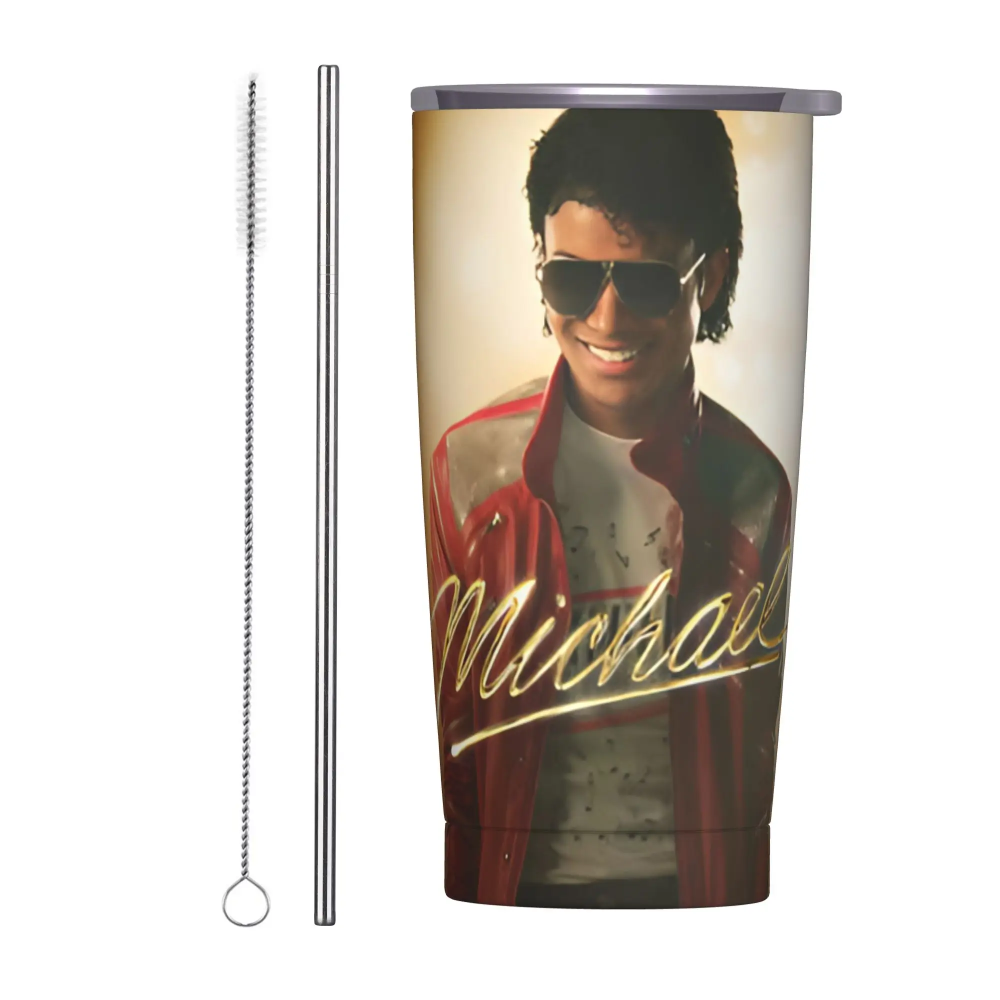 Singer Michael Jacksons MJ Tour 2026 Tumbler Vacuum Insulated  Coffee Cups with Lid Straw Office Home Mug Spill Proof 20oz
