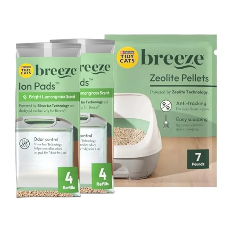 

Набор сменных блоков для кошачьего туалета Purina Breeze Litter System - коробка 7,91 фунта, комкующийся наполнитель, светло-серый, контроль запаха и легкая уборка