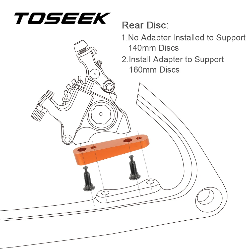 TOSEEK Bike Flat Mount Disc Brake Adapter Aluminum Alloy Conversion-seat 140 To 160mm Bicycle Accessories Parts