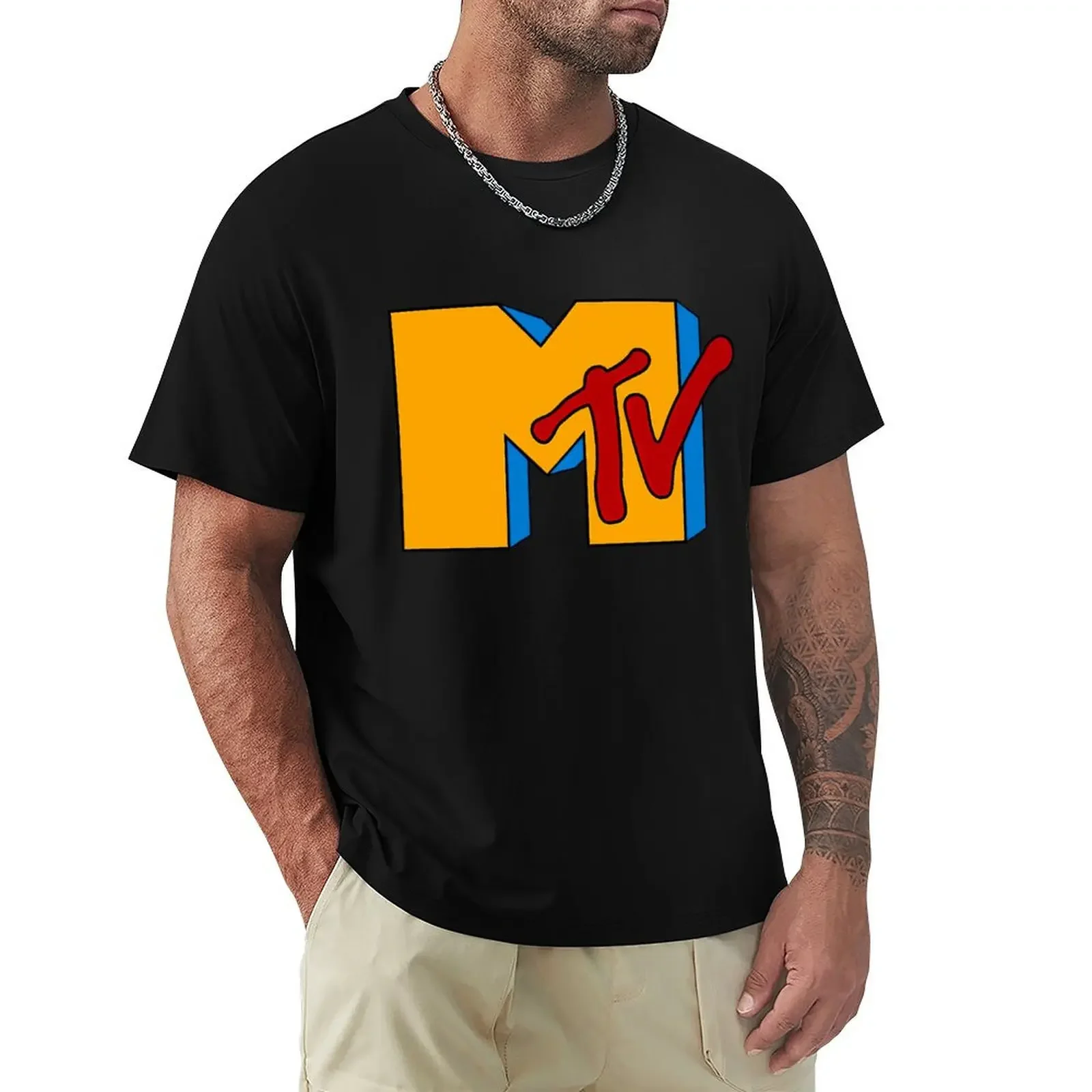 Vintage MTV Retro Rap Rock Music T Shirt Harajuku Short Sleeve T-shirt 100% Cotton Graphics Tshirt Tops