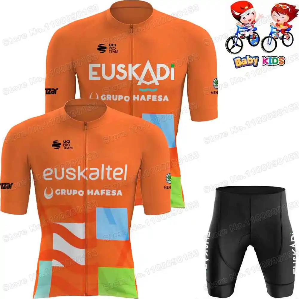 Conjunto de Ropa de Ciclismo Euskaltel Euskadi para niños y niñas, traje de camiseta de bicicleta de carretera, Maillot de Ciclismo, 2022