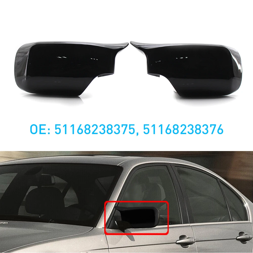 Glossy Black Rearview Mirror Cover Side Mirror Caps For BMW 3 Series 1998-2005  E46 Auto Parts