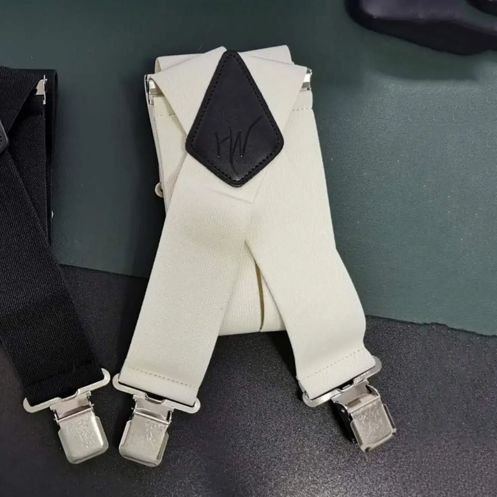 Bretelle da uomo alla moda, larghe, regolabili ed elastiche, a X, resistenti, per feste