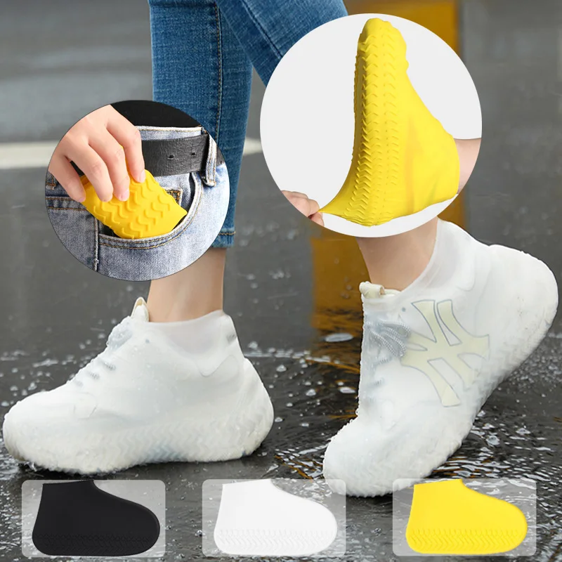 Silicone WaterProof Shoe Covers Reusable Snow Shoe Covers Unisex Shoes Protector Anti-slip Rain BootS Pads for Outdoor Rainy Day