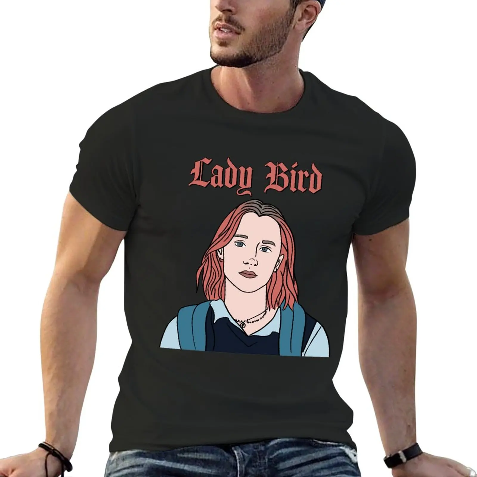 

New Greta Gerwig Lady Bird T-Shirt tees Short sleeve Men's clothing