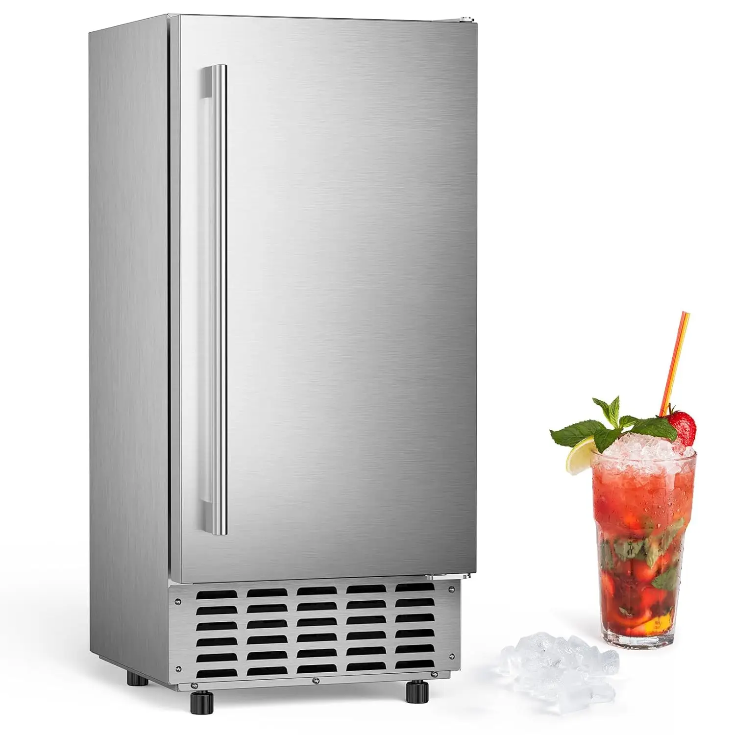 

Commercial Ice Maker Machine, Nugget Ice, 66lbs/24H Stainless Steel Under Counter Ice Maker, Self-Clean&24H Timer,, Customized