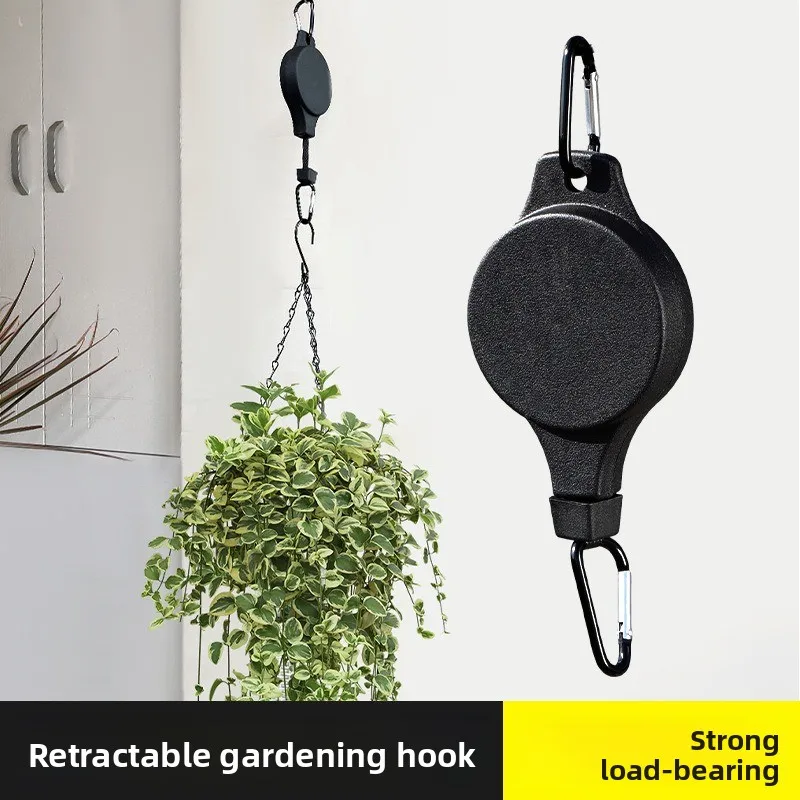 Adjustable Retractable Garden Hanger Hook, Retractable Pulley Hanger for Hanging Plants, Bird Feeders, Lanterns Tools