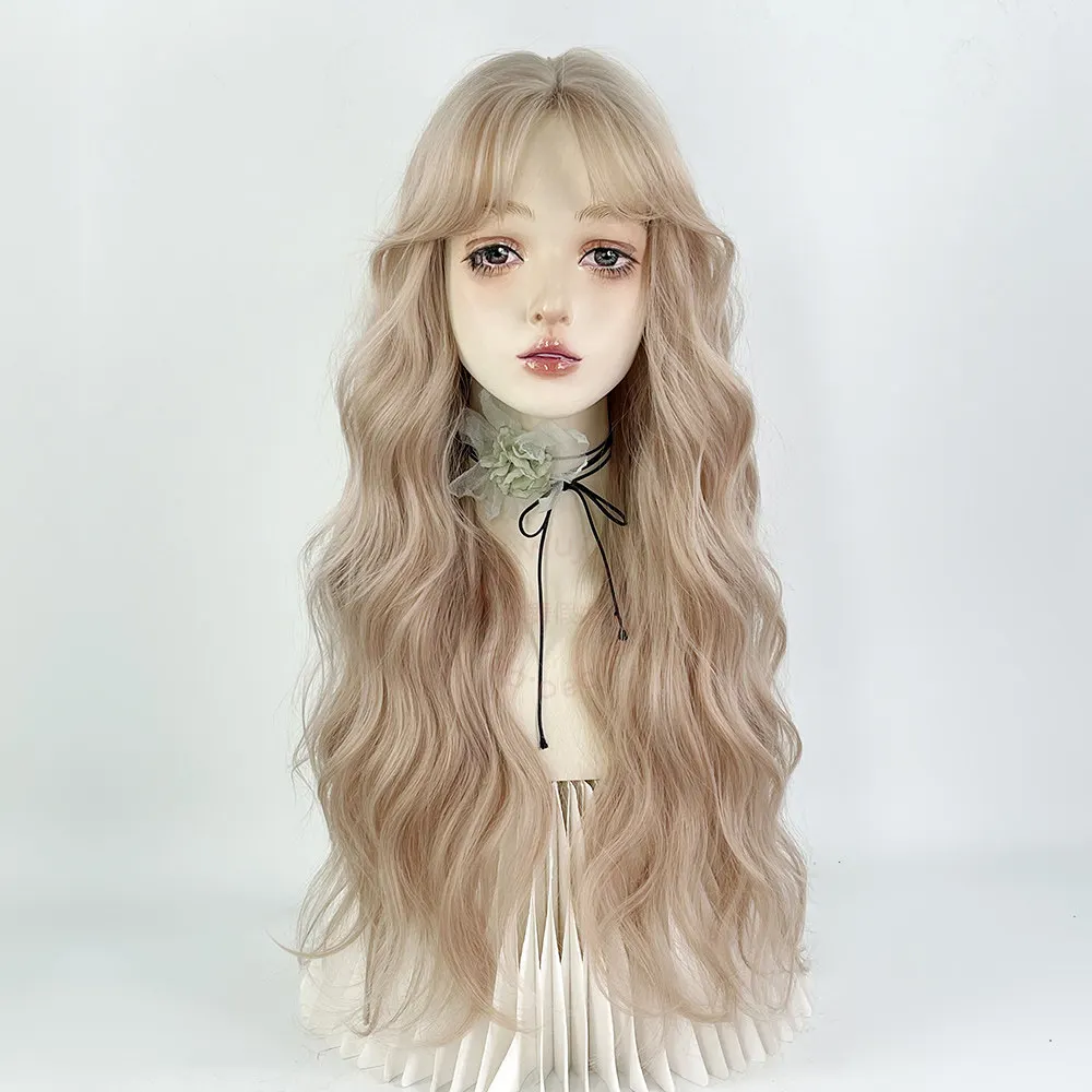 hand-hook-white-gold-wool-roll-wig-lace-full-hood-girl-group-light-color-medium-division-long-curly-hair-big-waves
