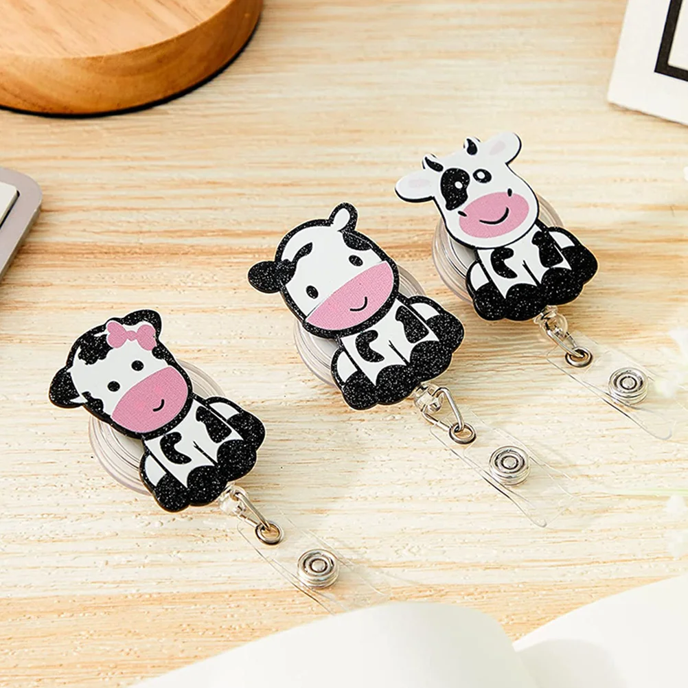 

3 Pcs ID Buckle Badge Clips for Gift Work Accessory Reels Retractable Holders Pediatric Nurse Name Tag