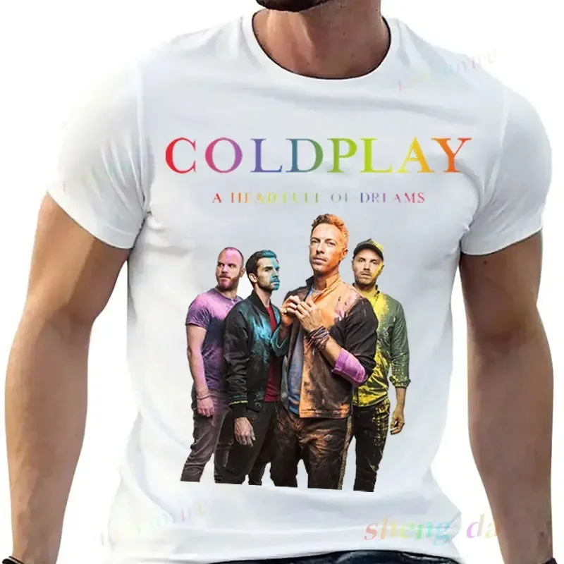 Cold Plays Music New Style of The Spheres Tour 2024 Shirt Cold-play Worl T-Shirt Mens Tee Tops Portrait Clothing