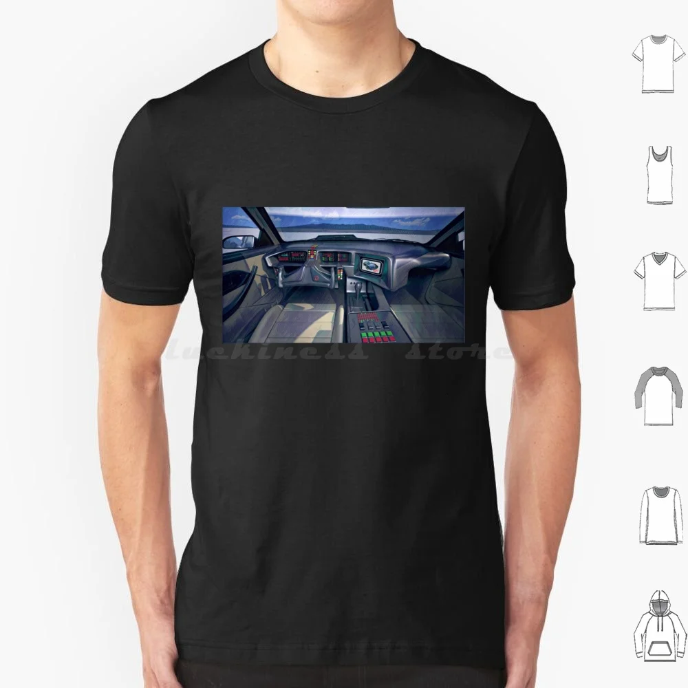 Camiseta Kitt Cockpit de gran tamaño, 100% algodón, Kitt Cockpit, estilo retro, para coche, interior de coche, Michael Knight, Michael
