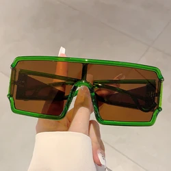 KAMMPT Y2K Decoration Wrapped Shades for Women's Stylish Punk Design Oversize Sunglasses Outdoor Sports Driving Sunglasses