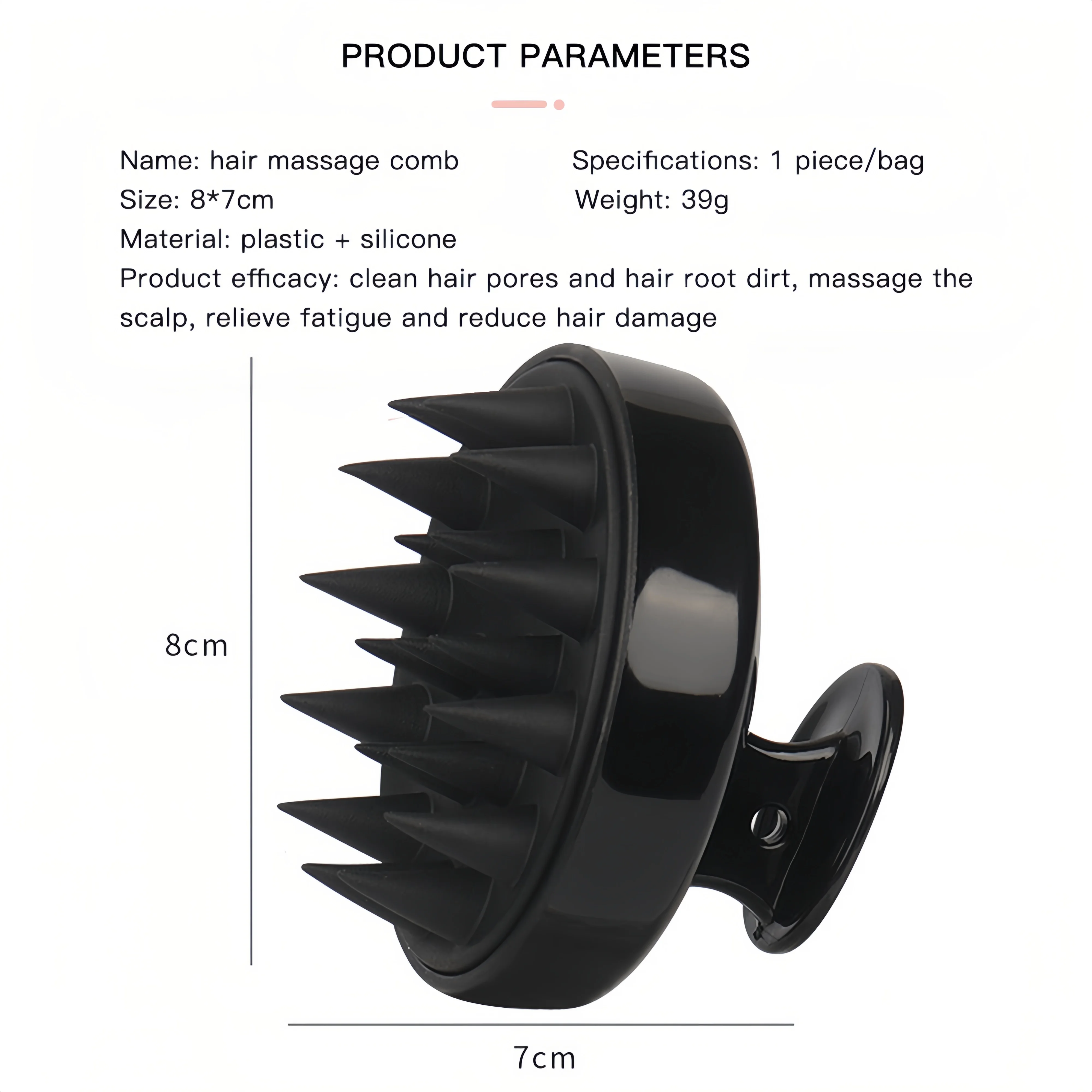 Peine para masaje del cuero cabelludo con cabeza de silicona, cepillo para lavar el cabello, masajeador suave para el cuero cabelludo para el crecimiento del cabello, champú, cepillo, peine de ducha, cuidado del cabello