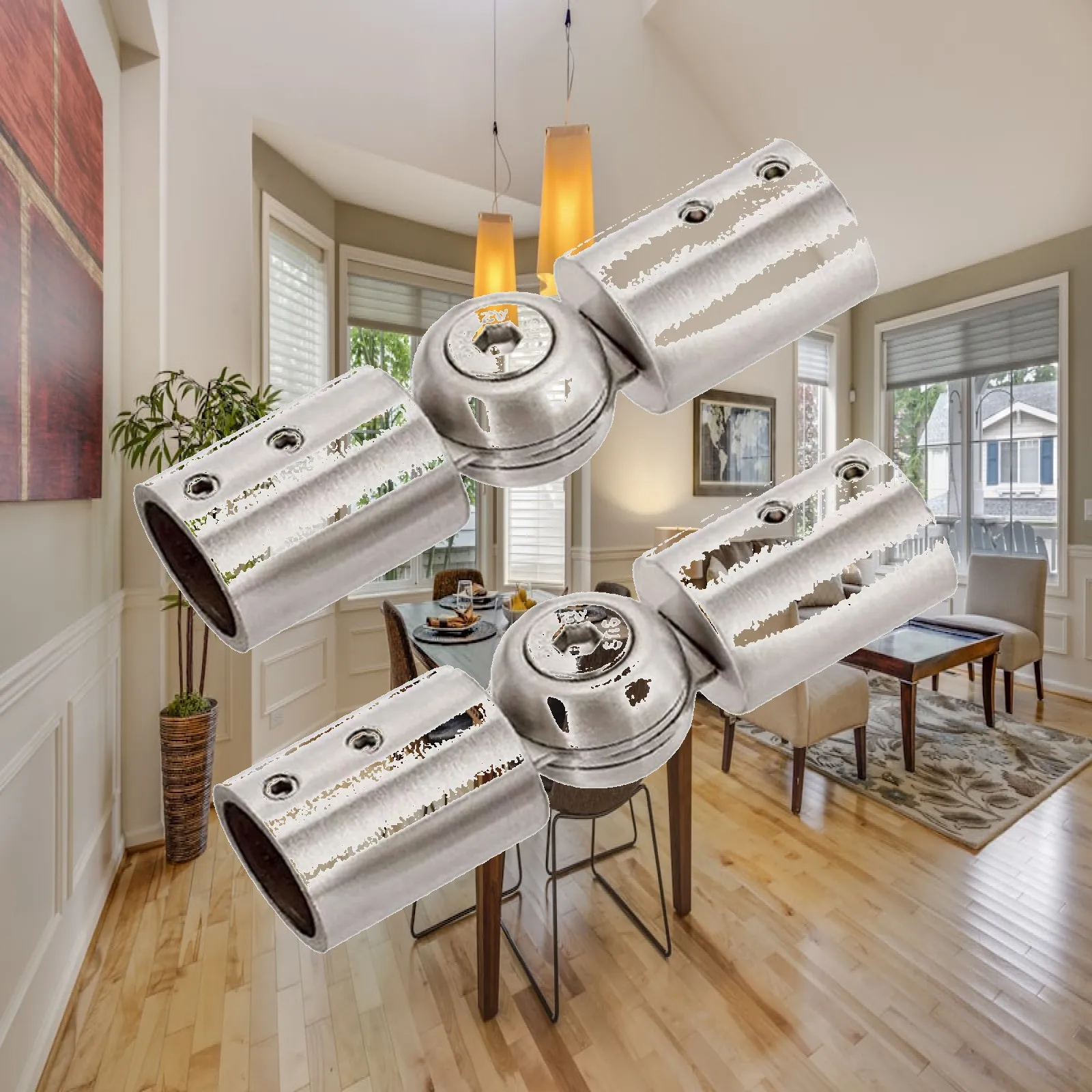 2Pcs Curtain Rod Corner Connector Universal Connection for Bay Window Curtain Rods Adjustable Angle Hinged Elbow Connector