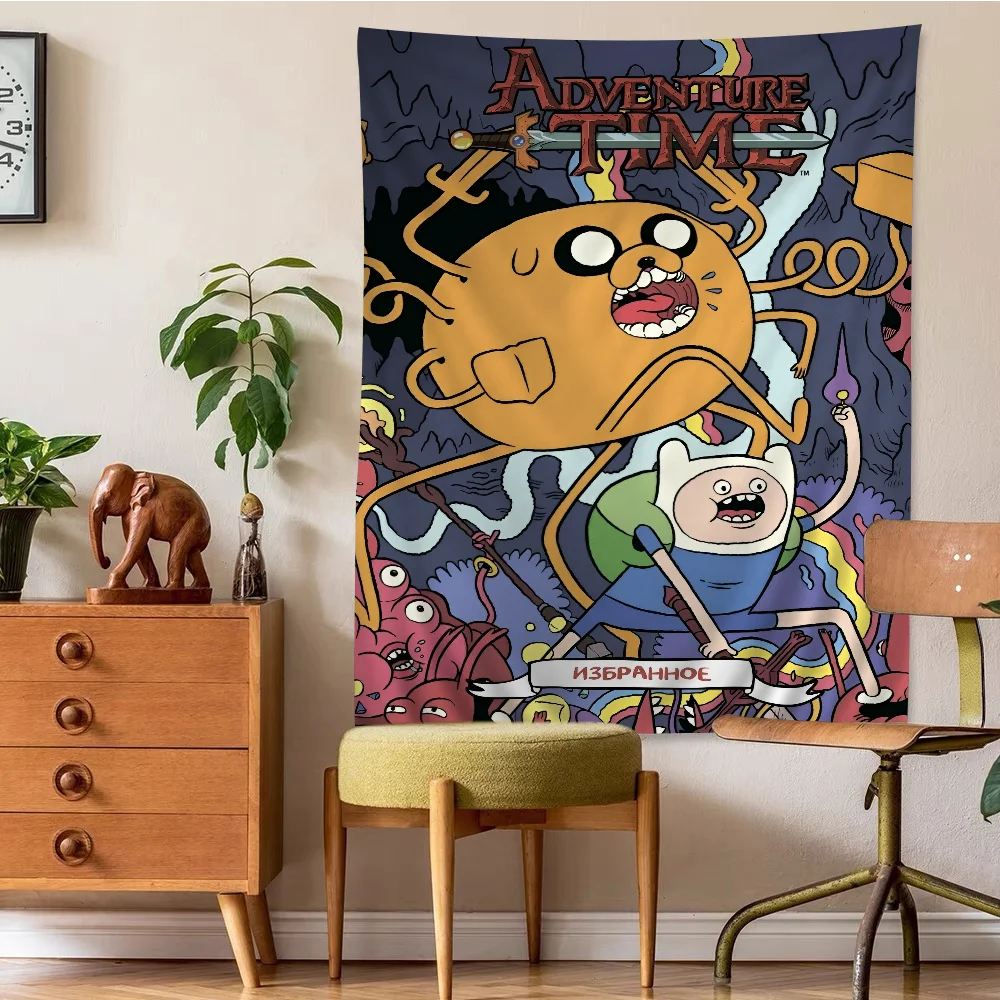 Cartoon A-Adventure T-Time Chart Tapestry Art Science Fiction Room Home Decor Cheap Hippie Wall Hanging