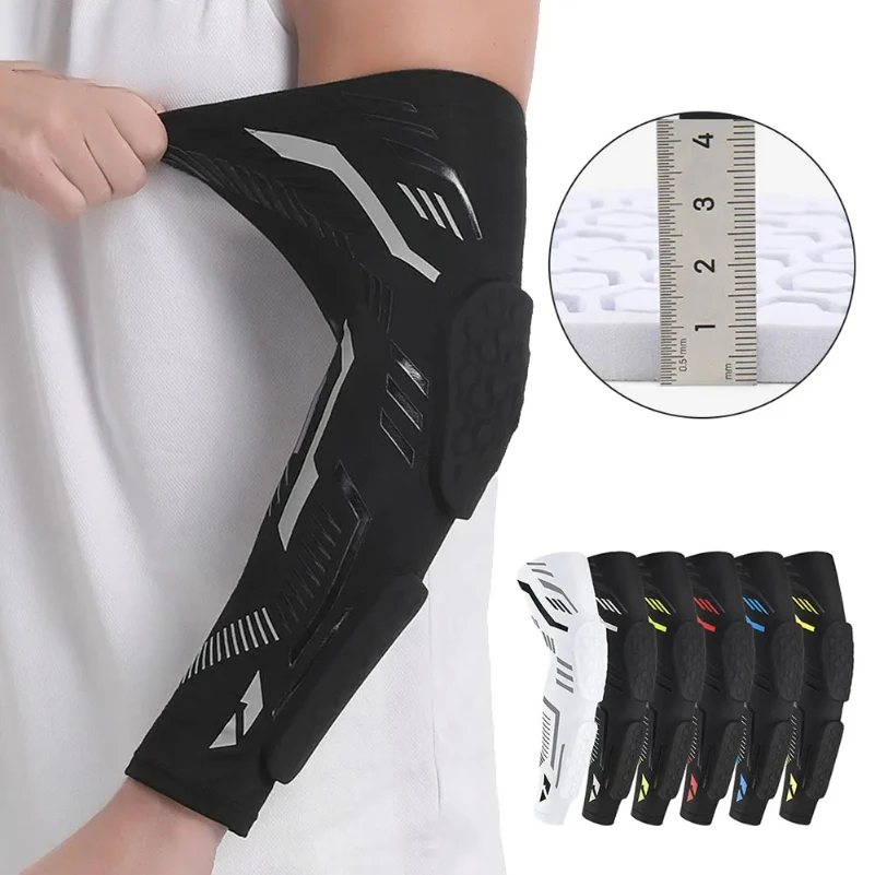 

Sports Padded Arm Sleeves Protective Compression Elbow Pad Basketball Football Volleyball Soccer Gym Sport Arm Guards Home