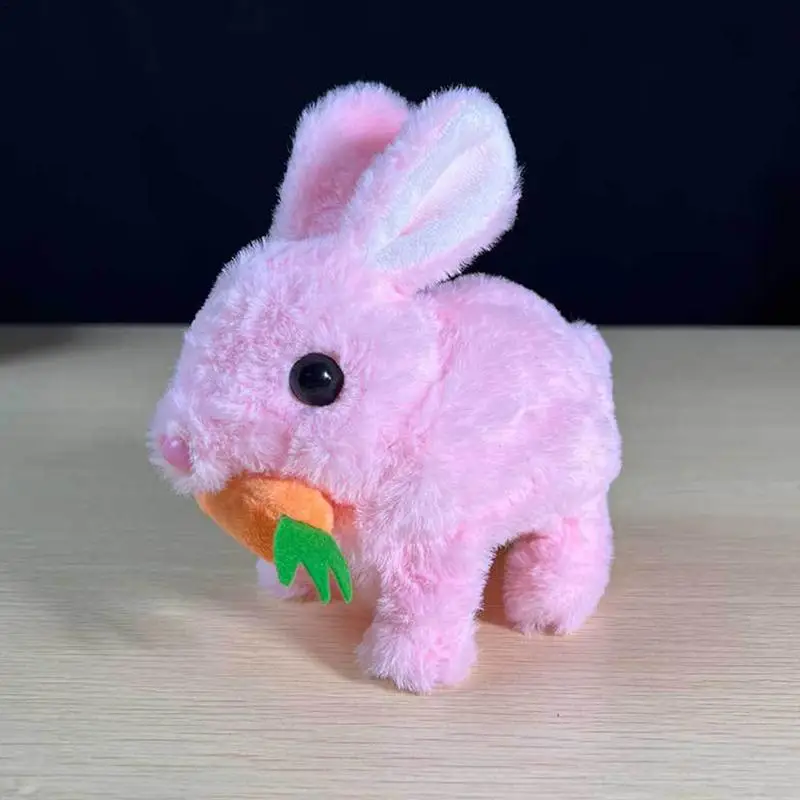 Conejito realista de juguete, conejito de Pascua, muñeco suave, juguetes de peluche, juego interactivo, conejo, muñecas lindas, orejas saltadoras y temblorosas, mascota electrónica