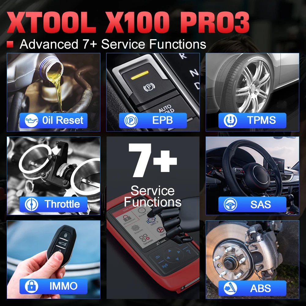 XTOOL X100Pro3 Key IMMO Programming Tool With EEPROM Adapter 13+ Reset Function Full OBD2 Car Code Reader Free Lifetime Upgrades