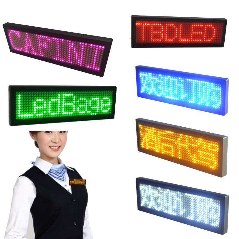 Bluetooth LED Name Badge Mini LED Name Plate Panel APP Programmable Scrolling Text LED Name Tag Electronics LED Display Badge