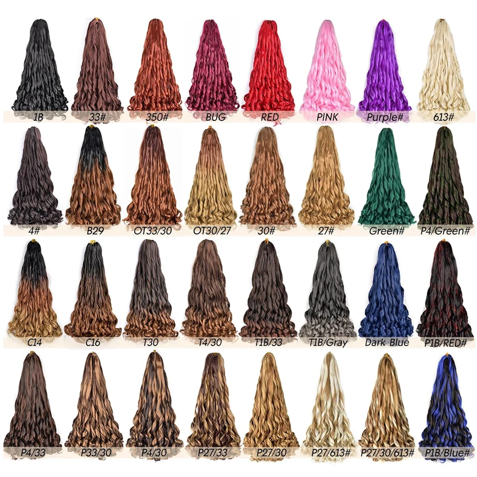 Cabello para trenzas rizado francés, 22 pulgadas, preestirado, onda suelta, para trenzas de caja, extensión sintética para mujer 2
