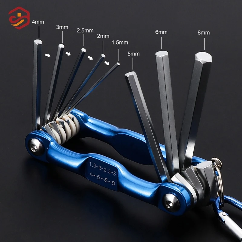 Imagem -03 - Portátil Dobrável Hex Wrench Metal Metric Allen Wrench Grupo Chave de Fenda Hexagonal Chaves Chaves Chaves Allen Keys Hand Tool