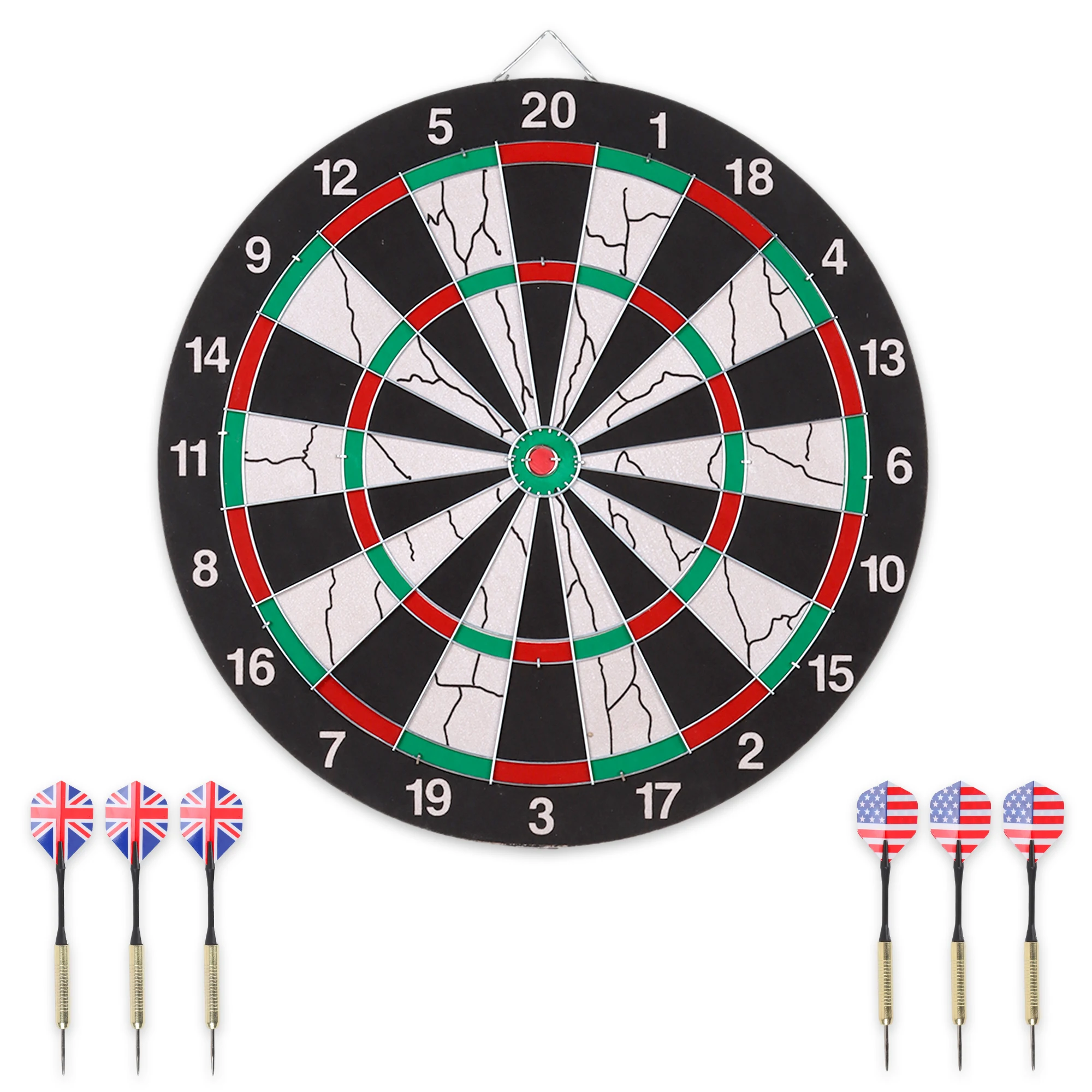 36CM Professional Double-sided Flocking Dart Board Steel Tipped Darts Competition KTV Entertainment and Leisure with 6 Darts