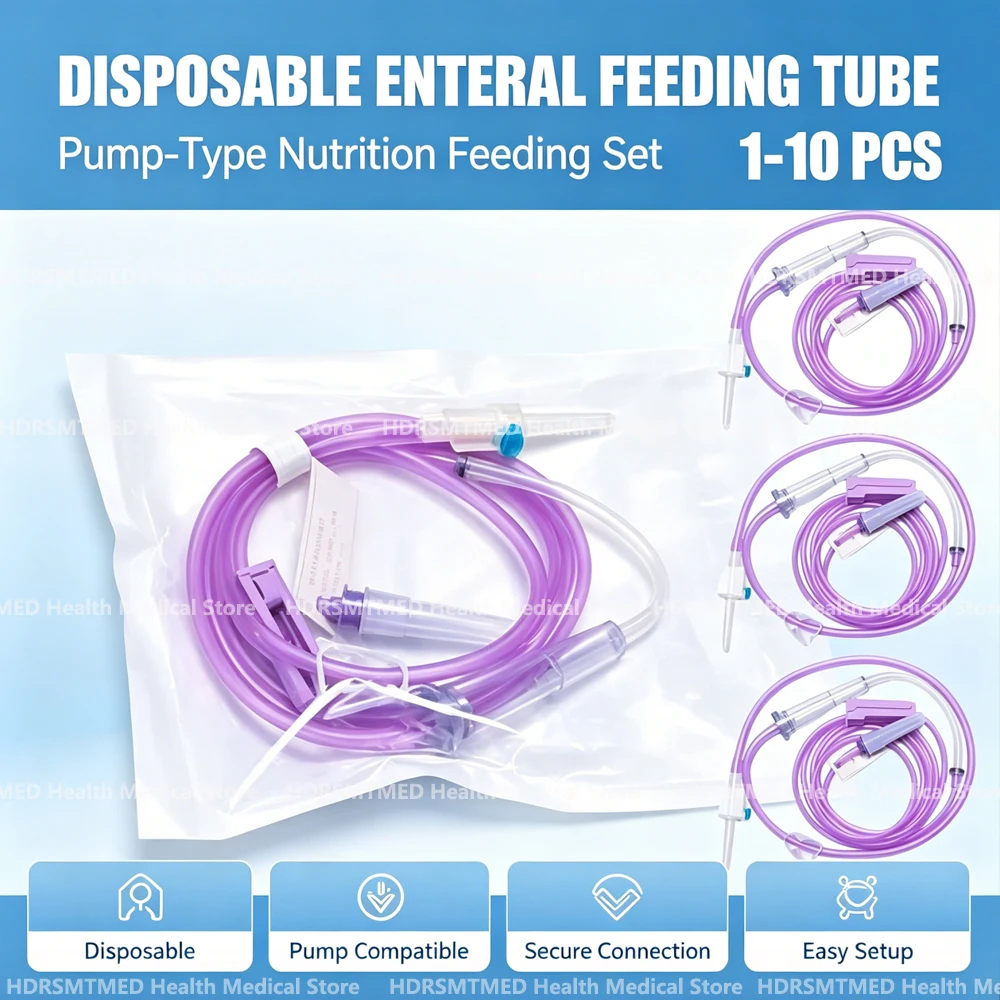 1-10Pcs Dual-Purpose Enteral Nutrition Infusion Tube Nasal Feeding Pump Supply Line for Medical Care