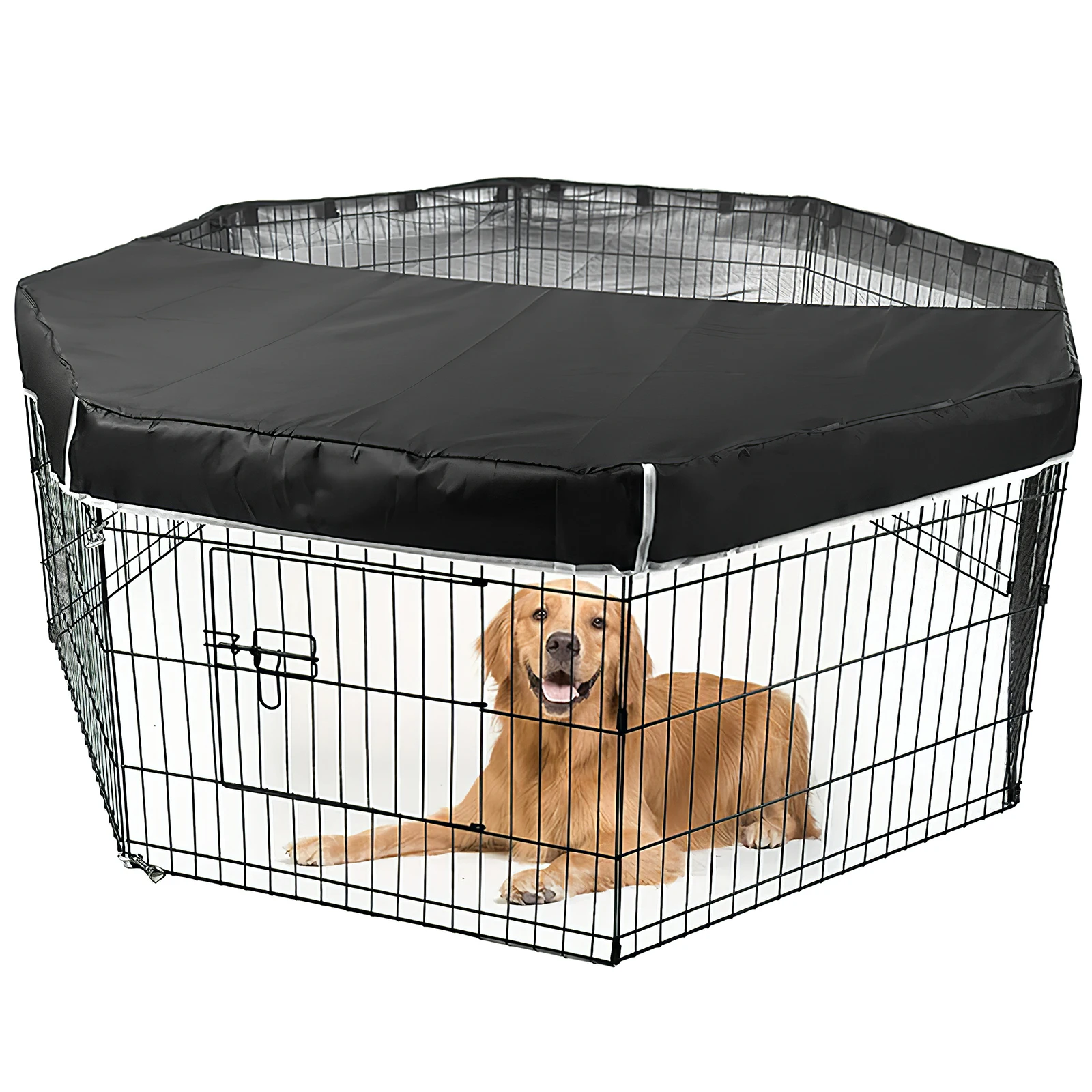 Jaula para perros enjaulada, accesorios, cubiertas para mascotas, parque infantil, jaulas interiores, carcas de techo con sombra de alambre para perros