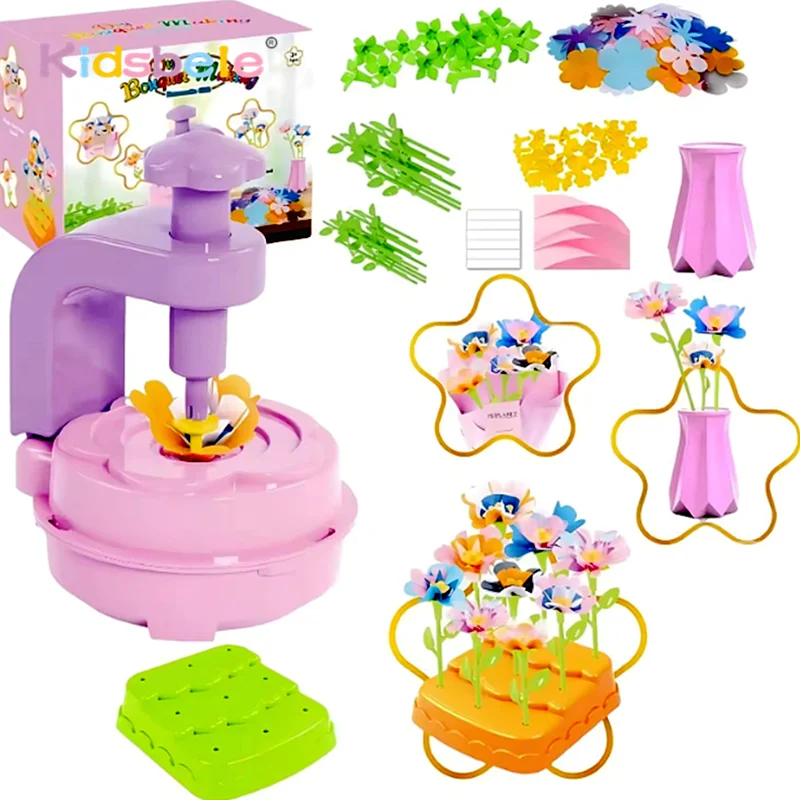 

Children's DIY Fabric Flower Bouquets Toy Handmade Colorful Flower Arrangement Toy Perfect Party Birthday Gift Girls Puzzle Toy