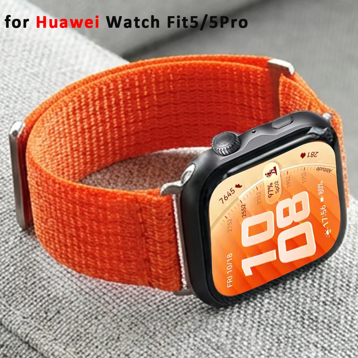 Sportliches Nylon-Armband für Huawei Watch Fit3/4/4 Pro/5/5 Pro Gewebtes Armband für Huawei Watch Fit 5 Uhrenarmband Zubehör